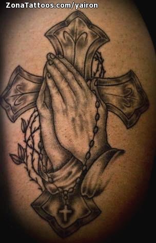 Tattoo photo Hands, Prayers, Crosses