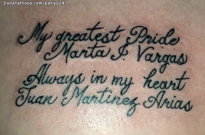 Foto de tatuaje Frases, Letras