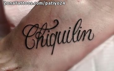 Foto de tatuaje Letras, Empeine, Pie