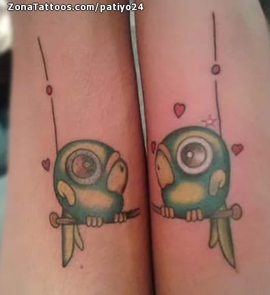 Foto de tatuaje Aves, Animales, Parejas