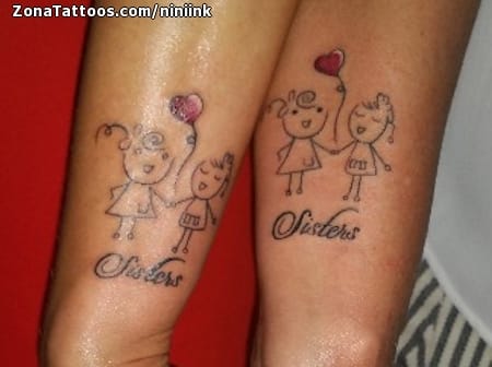 Tattoo photo Children's drawings, Couples