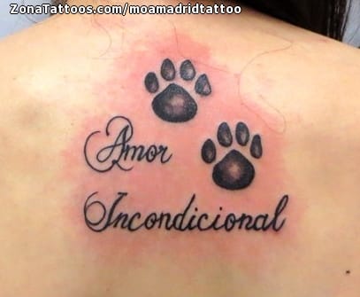 Foto de tatuaje Huellas, Letras, Frases