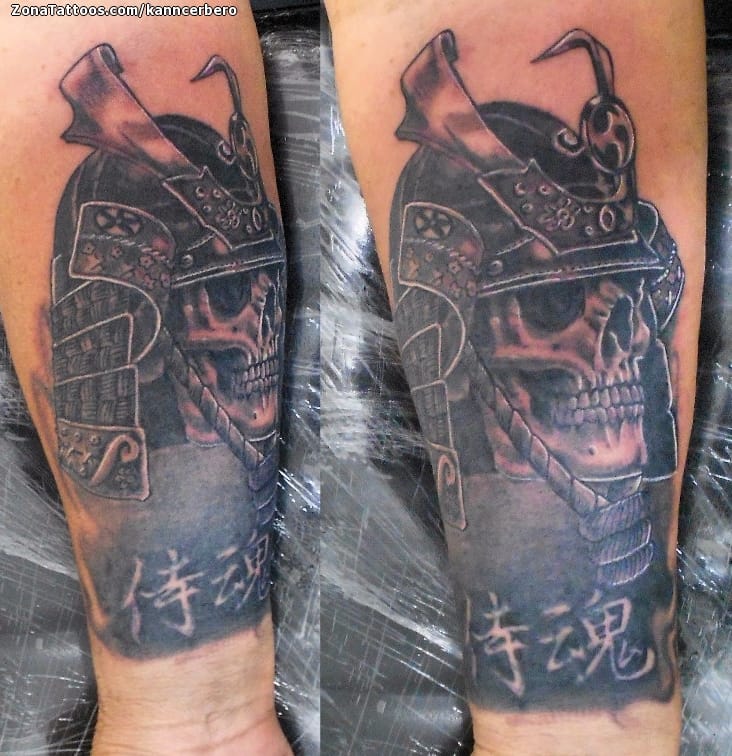 Tattoo photo Skulls, Samurai, Helmets