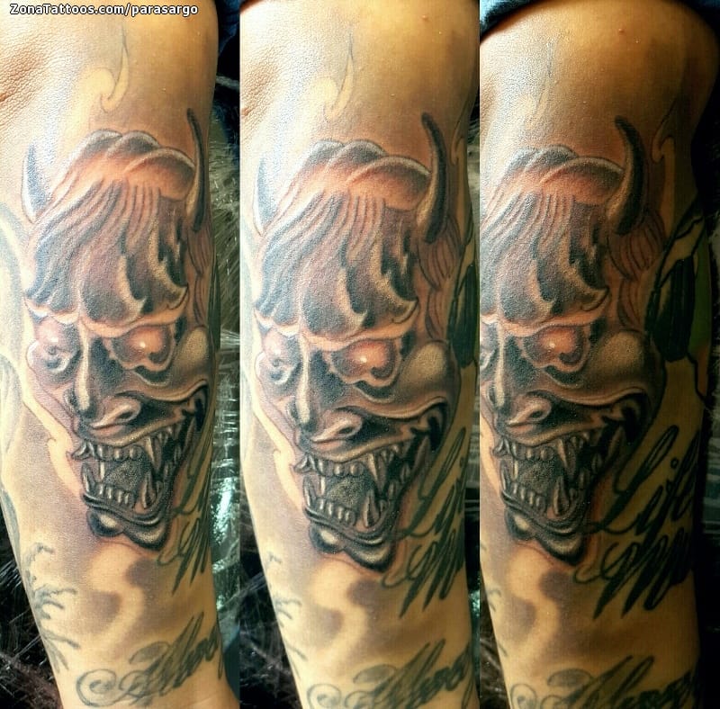 Tattoo photo Hannya, Asian, Demons