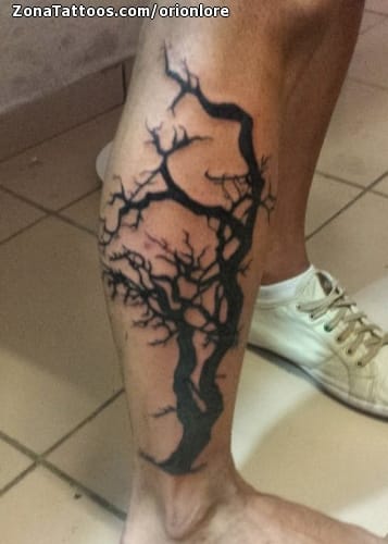 Tattoo photo Trees, Leg