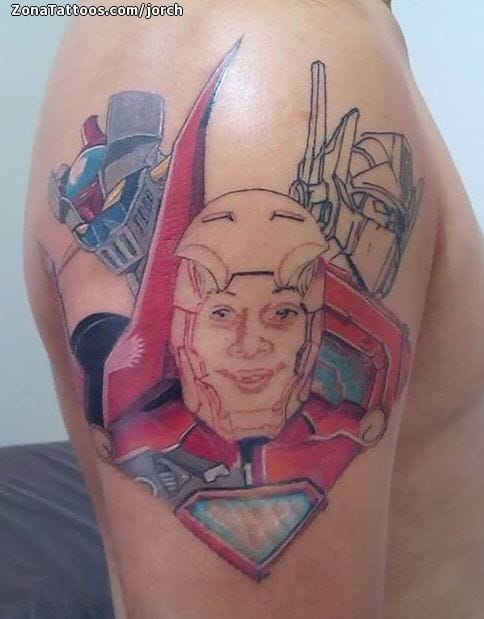 Foto de tatuaje Superhéroes, Mazinger Z, Transformers