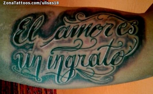 Foto de tatuaje Frases, Letras