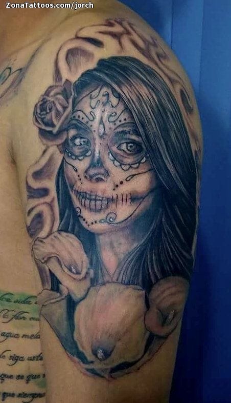 Tattoo photo Catrina, Flowers, Calas