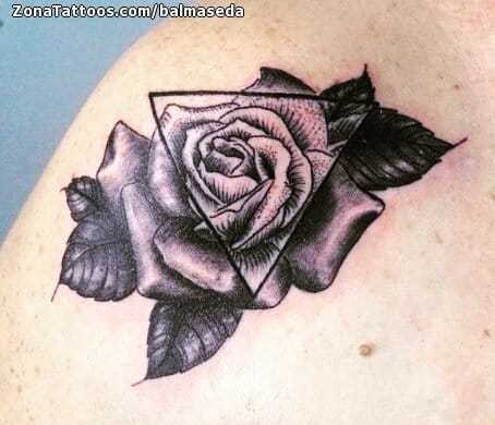 Foto de tatuaje Rosas, Flores, Puntillismo