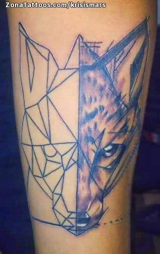 Tattoo photo Geometrics, Wolfs, Animals