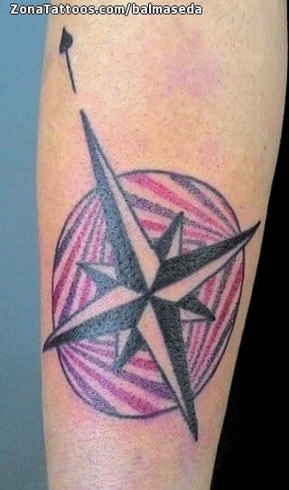 Tattoo photo Compass rose