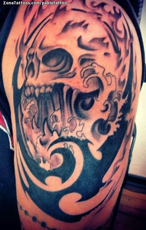 Foto de tatuaje Calaveras, Tribales, Góticos