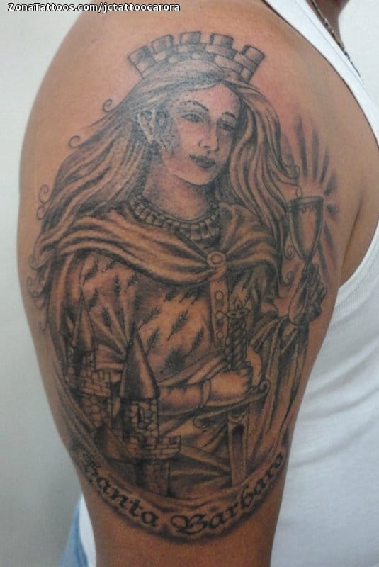 Foto de tatuaje Personas, Castillos, Hombro