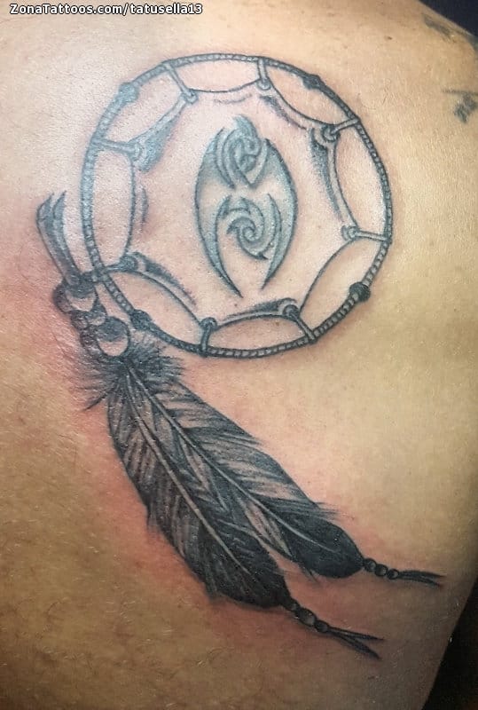 Foto de tatuaje Plumas, Atrapasueños