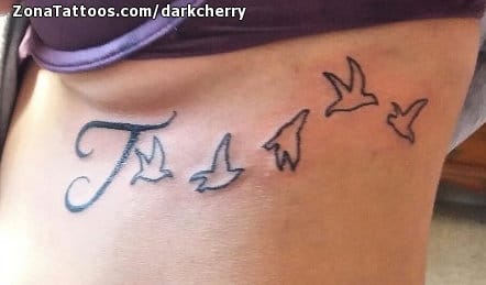 Tattoo photo Birds, Animals, Initials