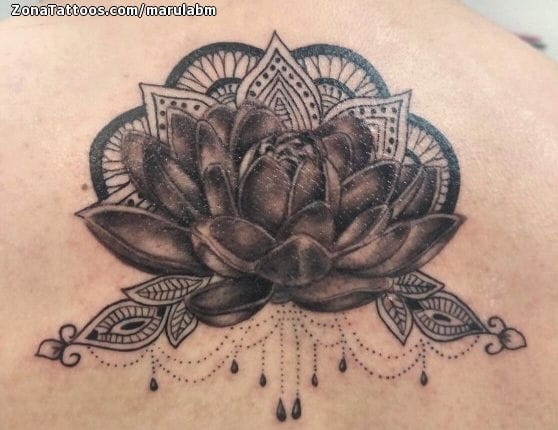 Foto de tatuaje Lotos, Mándalas, Flores