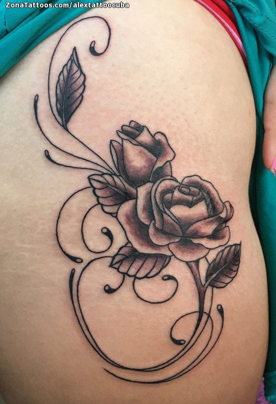 Tattoo photo Flowers, Roses, Flourish