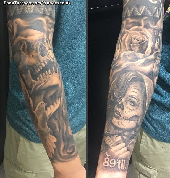 Foto de tatuaje Mangas, Catrinas, Calaveras