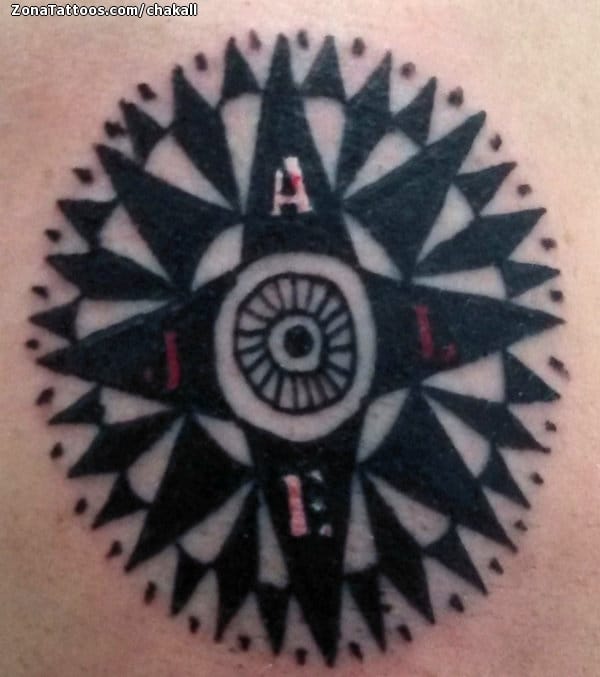 Tattoo photo Compass rose