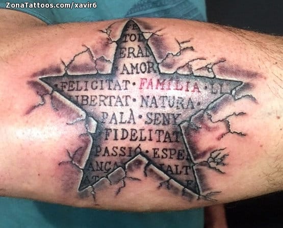 Tattoo photo Stars, Cracks