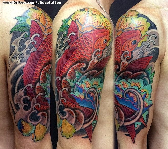 Tattoo photo Shoulder, Asian, Peonies