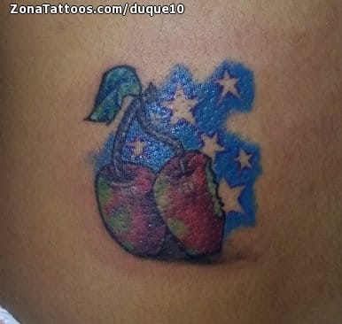 Foto de tatuaje Cerezas, Estrellas, Pequeños