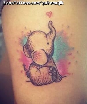 Foto de tatuaje Elefantes, Animales, Infantiles