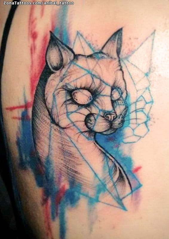 Foto de tatuaje Gatos, Geométricos, Animales