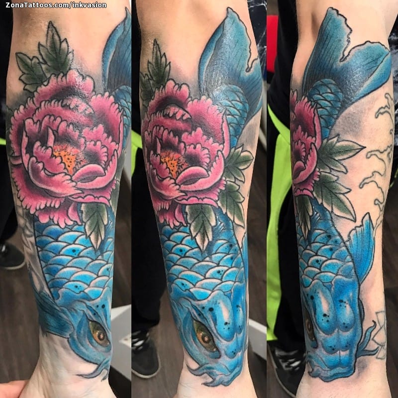 Foto de tatuaje Koi, Peces, Antebrazo