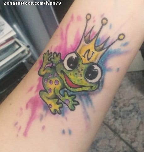 Tattoo photo Frogs, Crowns, Animals