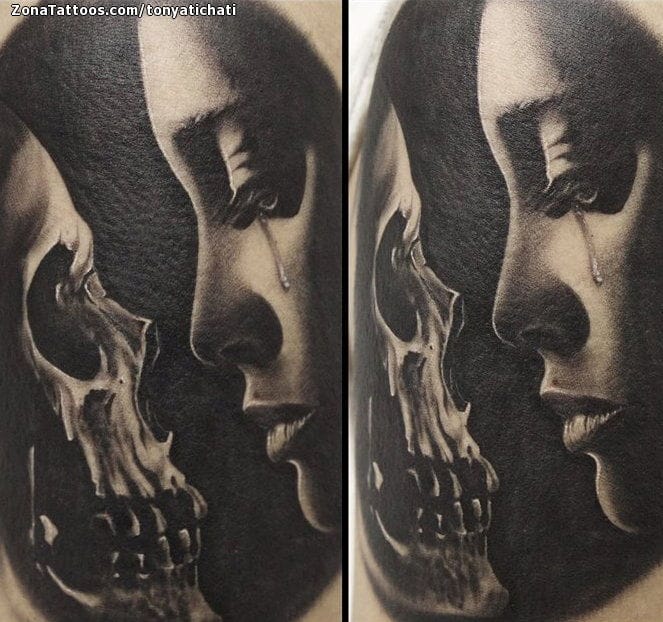 Foto de tatuaje Calaveras, Rostros, Góticos