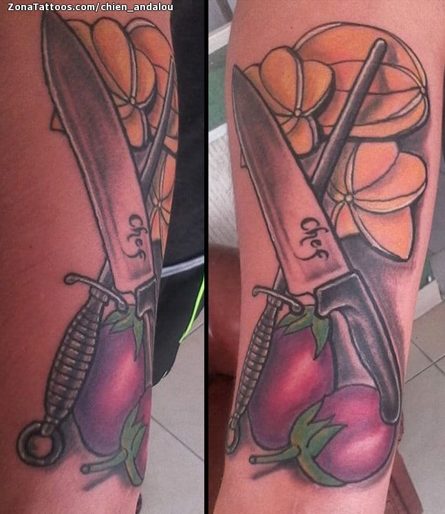 Foto de tatuaje Cuchillos, Cocina