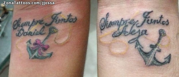 Foto de tatuaje Anclas, Frases, Letras