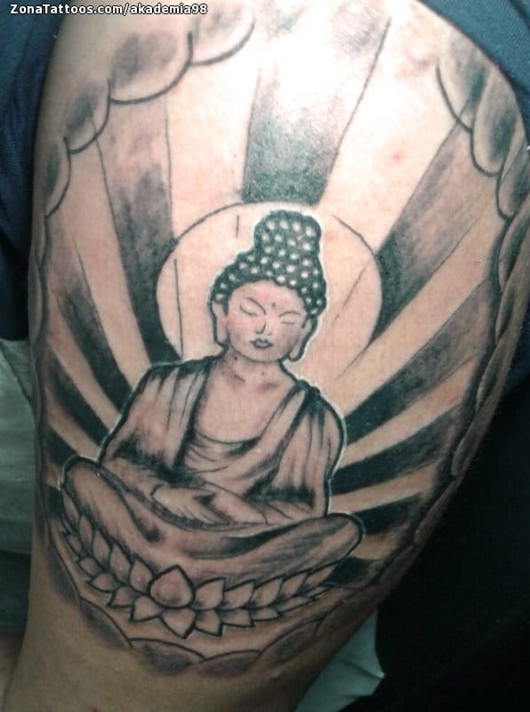 Tattoo of Buddha, Arm, Religious