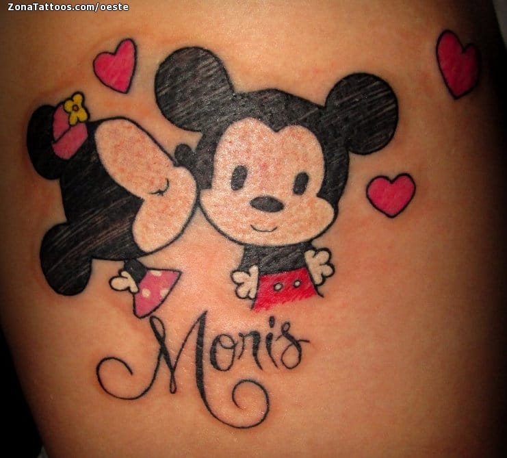 Tattoo photo Mickey Mouse, Minnie Mouse, Disney