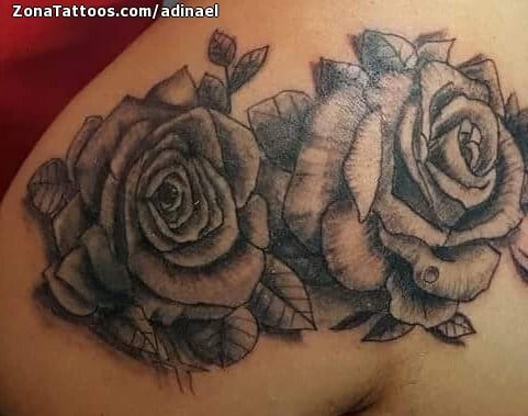 Tattoo photo Roses, Flowers, Shoulder