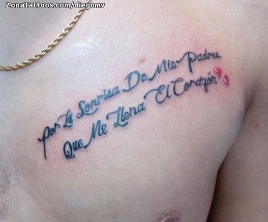 Foto de tatuaje Frases, Letras, Pecho