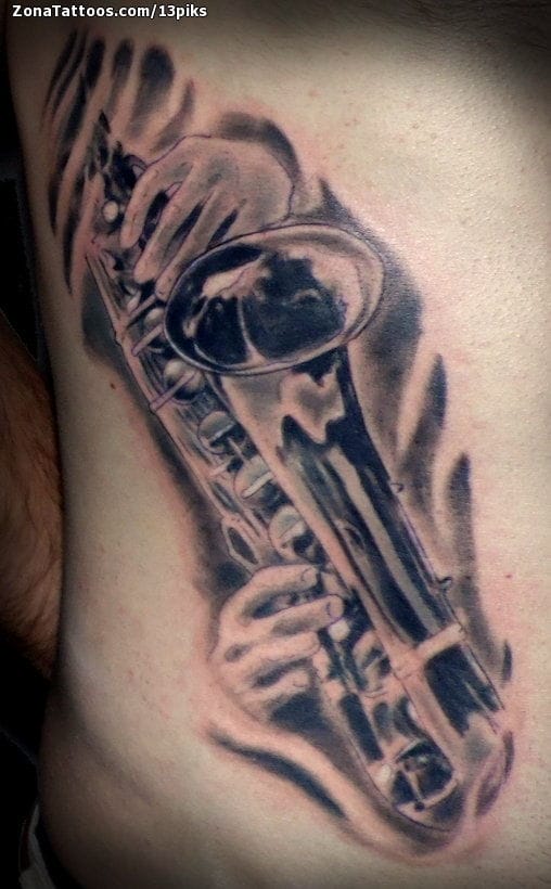Tattoo photo Saxophones, Music