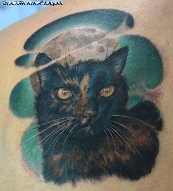 Foto de tatuaje Gatos, Animales, Lunas