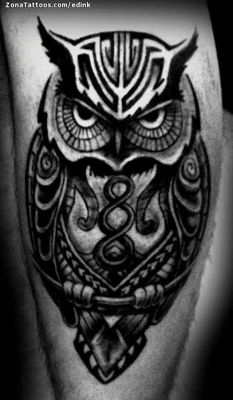 Tattoo photo Owls, Birds, Animals