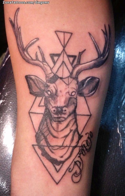 Tattoo photo Deers, Animals, Geometrics