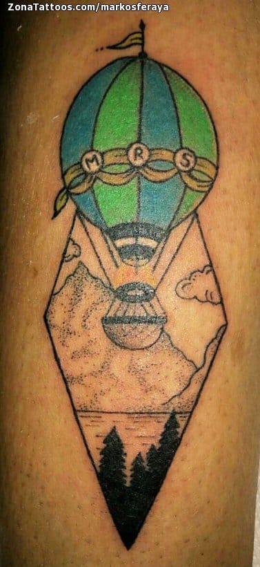 Foto de tatuaje Globos, Paisajes, Montañas