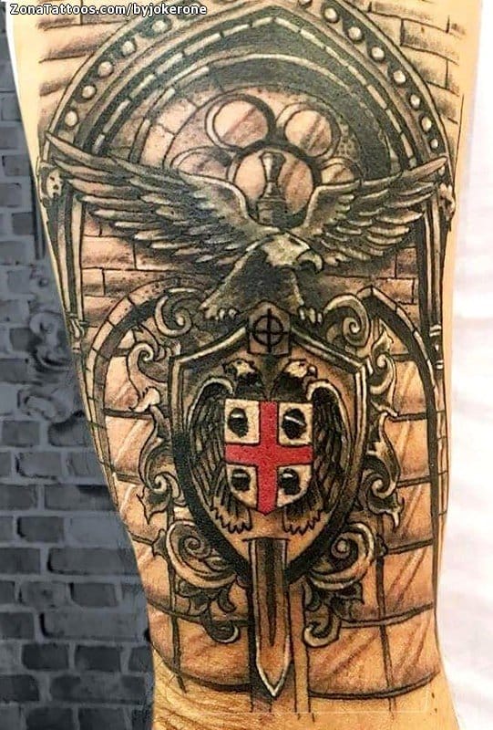 Foto de tatuaje Escudos, Edificios