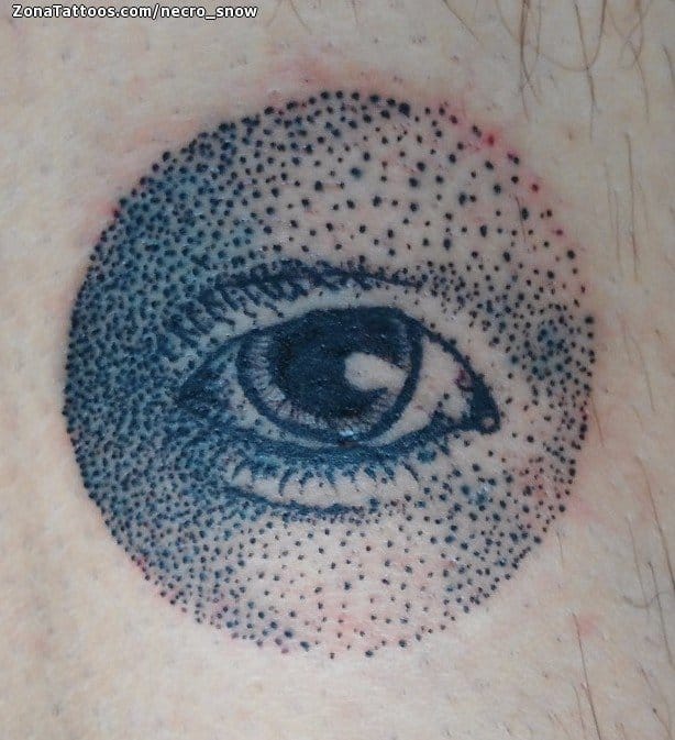 Tattoo photo Eyes, Pointillism, Tiny