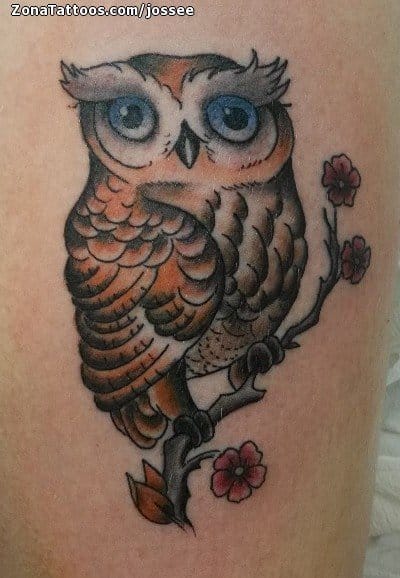 Foto de tatuaje Búhos, Aves, Animales