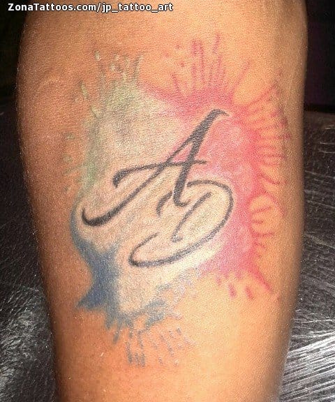 Tattoo photo Initials, Letters, Watercolor