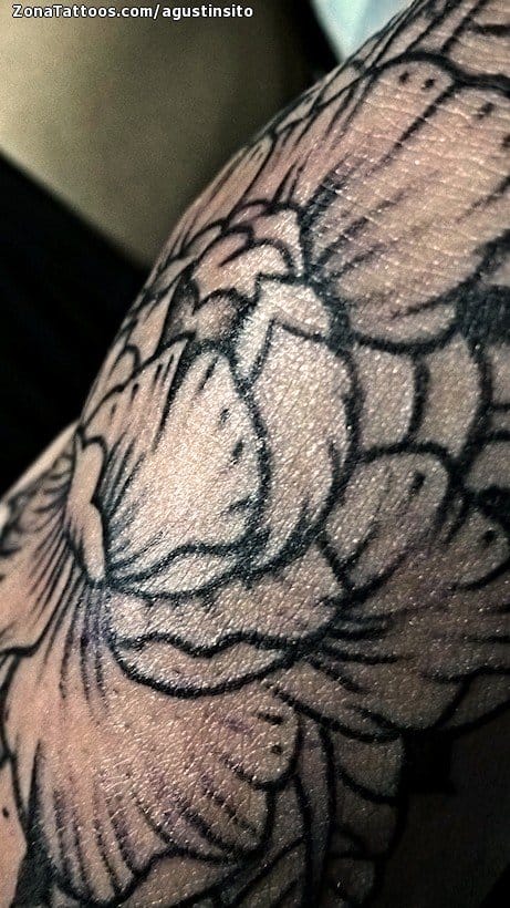 Tattoo photo Flowers, Peonies