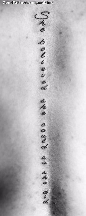 Foto de tatuaje Frases, Letras, Columna