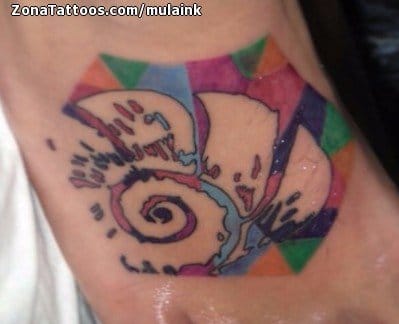 Tattoo photo Spirals, Instep, Foot