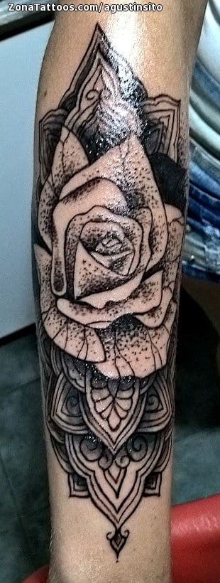 Tattoo photo Mandalas, Roses, Flowers